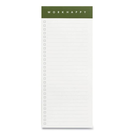 Poppin Work Happy Magnetic List Pads, Assorted Headband Colors, List-Management Format, 3.5 x 8.25, White, 50 Sheets, 3/Pack