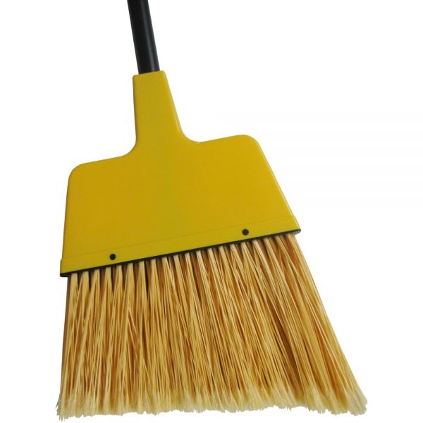 Wilen Complete Angle Broom, Large, 48" Handle, Black/Yellow