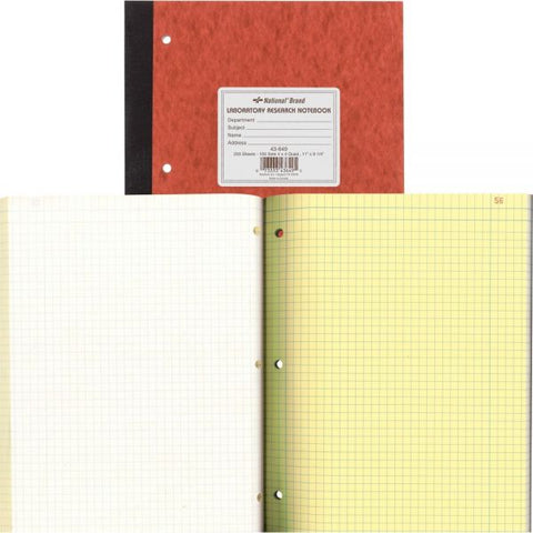 National Duplicate Laboratory Notebooks, Quadrille Rule Sets, Brown Cover, 11 x 9.25, 100 Two-Sheet Sets