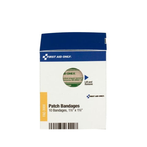 First Aid Only SmartCompliance Patch Bandages, 1.5 x 1.5, 10/Box