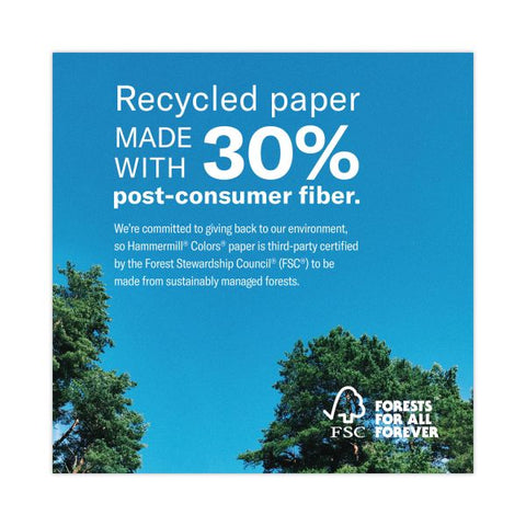 Hammermill Recycled Colored Paper, 20 lb, 8 1/2 x 11, Green, 5000 Sheets/Carton