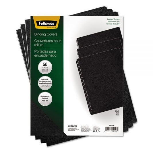 Fellowes Executive Leather-Like Presentation Cover, Black, 11.25 x 8.75, Unpunched, 50/Pack