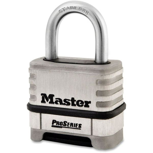 Master Lock ProSeries Stainless Steel Easy-to-Set Combination Lock, Stainless Steel, 2.18" Wide