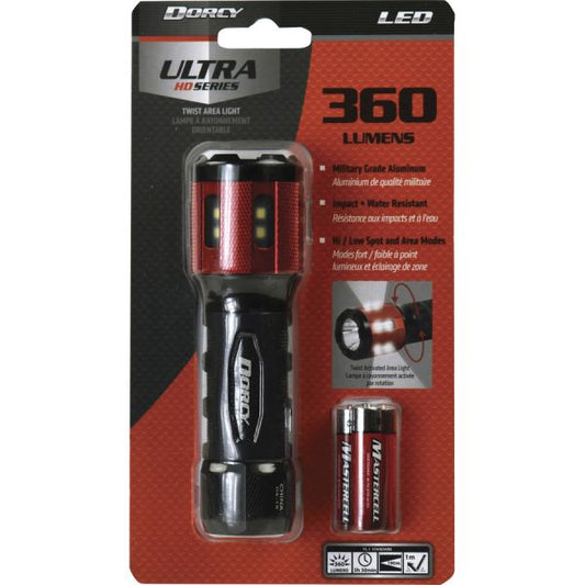 Dorcy Ultra HD Series Twist Flashlight AAA - Black, Red