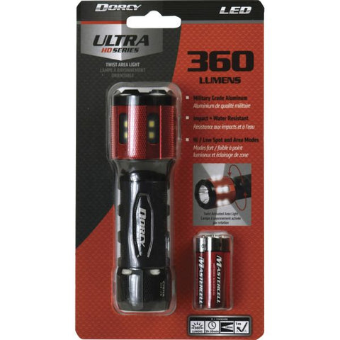 Dorcy Ultra HD Series Twist Flashlight AAA - Black, Red