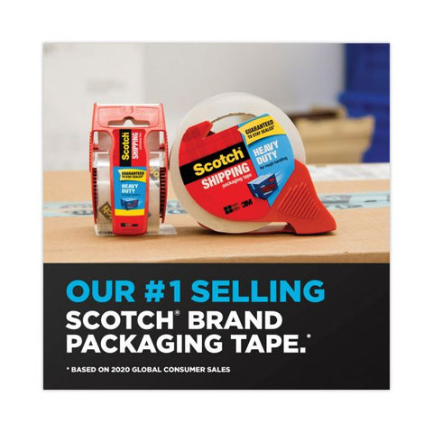 Scotch 3850 Heavy-Duty Packaging Tape with DP300 Dispenser, 3" Core, 1.88" x 54.6 yds, Clear, 12/Pack