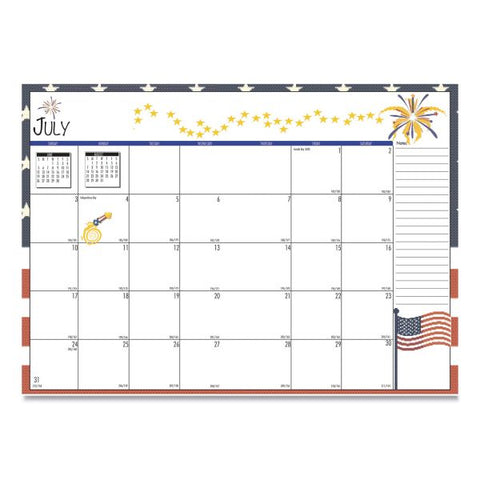 House of Doolittle Seasonal Monthly Planner, 7 x 10, 2023 Calendar 7" x 10" - Monthly - January-December - Wirebound - Leatherette - Light Blue Cover