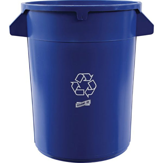 Genuine Joe Heavy-Duty 32 Gallon Trash Can 32 Gallon Capacity - Plastic - Blue