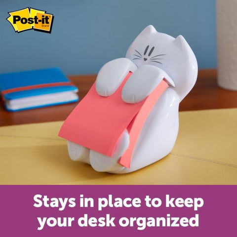 Post-it Pop-up Notes Super Sticky Cat Notes Dispenser, For 3 x 3 Pads, White, Includes (2) Rio de Janeiro Super Sticky Pop-up Pad