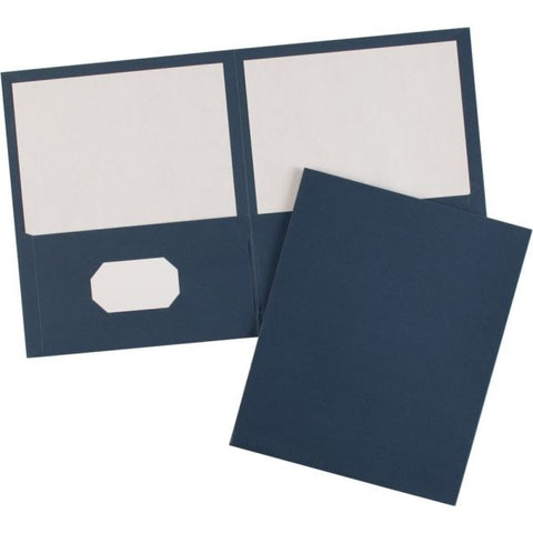 Avery Two-Pocket Folder, 40-Sheet Capacity, Dark Blue, Embossed Paper, 25/Box