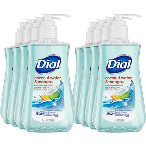 Dial Complete Antibacterial Foaming Hand Soap 7.5 oz Size - Coconut Water Scent - Push Pump Dispenser - Moisturizing - 8/ Carton