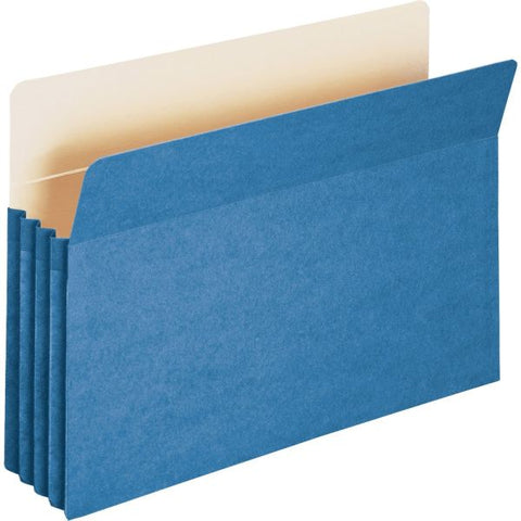 Smead Colored File Pockets, 3.5" Expansion, Legal Size, Blue