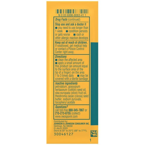 Johnson & Johnson Neosporin Original First Aid Ointment For Skin, First Aid - 1 / Each