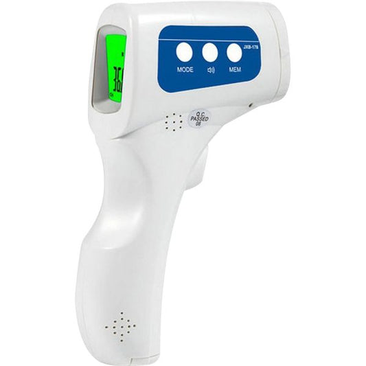 Sourcingpartner Non-Contact Infrared Thermometer Infrared, Touchless, Non-contact, Easy to Use, Backlight, Easy to Read, Alarm, Auto-off, Built-in Memory - For Multipurpose, Forehead, Room, Body, Surface, Room - White