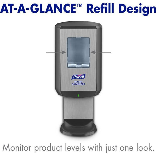 PURELL CS8 Hand Sanitizer Dispenser, 1,200 mL, 5.79 x 3.93 x 15.64, Graphite Automatic - 1.27 quart Capacity - Wall Mountable, Refillable, Site Window, Touch-free - Graphite - 1 / Carton